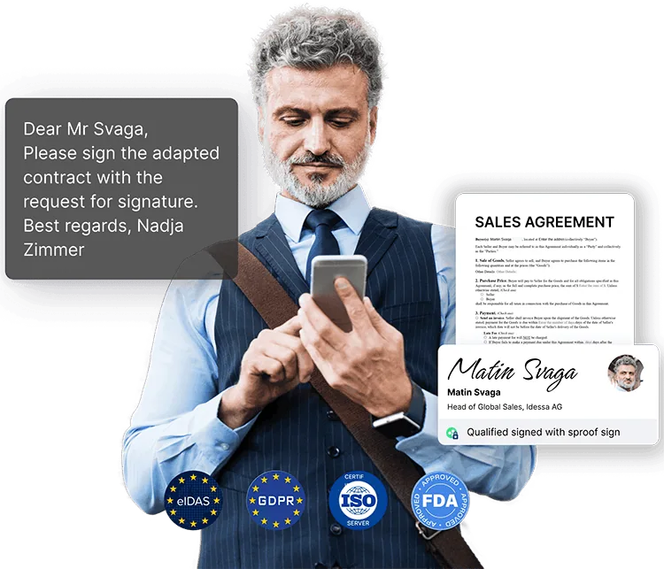 digital signature on a mobile phone